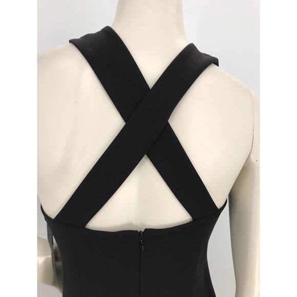Cynthia Steffe Rich Black V-Neck Sheath Cocktail Dress Size 6 - Picture 9 of 15